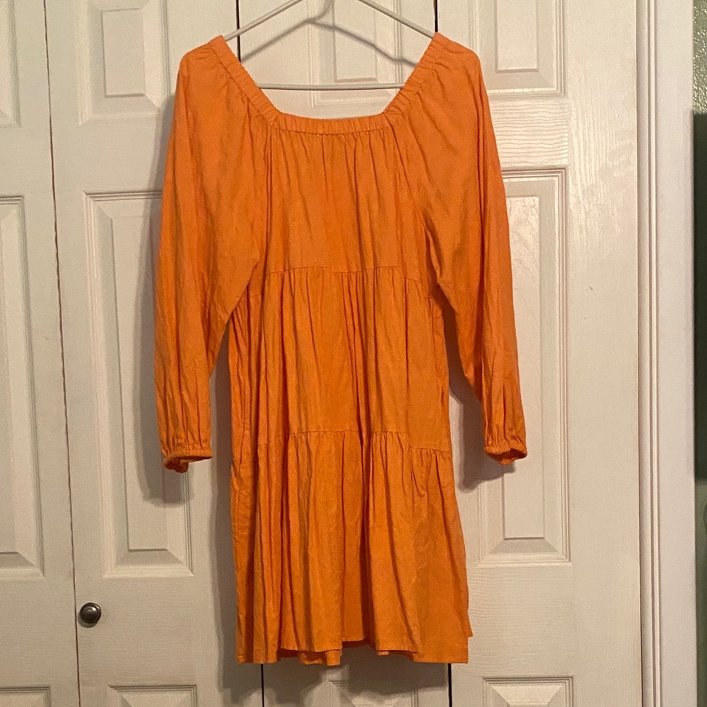 Universal Thread Bright Orange Tiered Dress